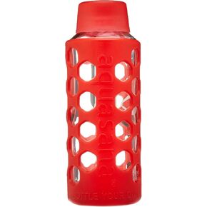 Aquasana AQ-6006-RED 18-Ounce Glass Water Bottle with Silicone Sleeve, Red in Kuwait
