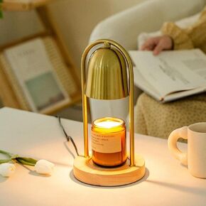 Ehtacep Warm Candle Lamp with Timer and Dimmer, Dimmable Candle Light, Aroma Lamp for Melting Jar Candles, Compatible with Small and Large Candles, Home Decoration with Melting Wax Lamp 110V (Gold A) in Saudi Arabia