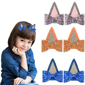 AIYOO 3 أزواج من مشابك شعر آذان الكلاب الزرقاء اللامعة للفتيات والأطفال الصغار إكسسوارات الشعر الزرقاء لمستلزمات حفلات أعياد الميلاد الزرقاء لوازم أزياء الهالوين للكلاب (الأزرق والبرتقالي والوردي) in Kuwait