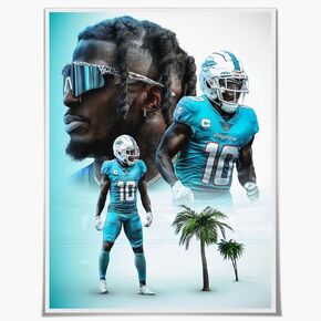 ملصق Boeyesuefi Tyreek Hill ملصق نجوم كرة القدم الأمريكية الرياضية ملصقات قماشية لوحات فنية جدارية مطبوعة لوحات صور لغرفة المعيشة وغرفة النوم بدون إطار: 12 × 16 بوصة in Kuwait