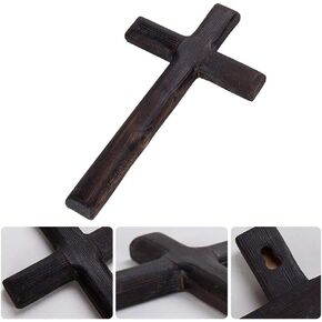 Kakalote Wall Mounted Crosses Wooden Catholic Crucifix Jesus Christ Wooden Crosses Party Meditation, Religious Home Decor, Christian Wall Cross(Apricot)