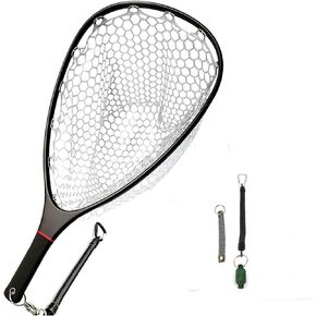 Fly Fishing Net Landing Net Floating Fishing Net Clear Rubber Ghost Net Catch & Release Net Magnetic Net Release Attachment