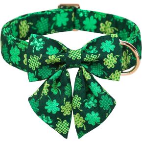 ARING PET Easter Dog Collar-Cute Rabbit Dog Collar with Sailor Bowtie, Cotton Adjustable Carrots Dog Collars with Metal Buckle