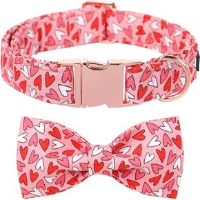 Lionet Paws Valentine Day طوق الكلب ربطة عنق، طوق ربطة عنق للكلاب مع مشبك معدني للكلاب، طوق كلب مريح قابل للتعديل هدية فتاة صبي، مقاس S، رقبة 10-16 بوصة in Kuwait
