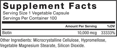 FORCE FACTOR Biotin 10000mcg, Biotin Supplement for Healthier Hair, Skin, and Nails, Hair Growth Supplement with Biotin Vitamins, Vegan Biotin, Non-GMO, 100 Vegetable Capsules in Saudi Arabia