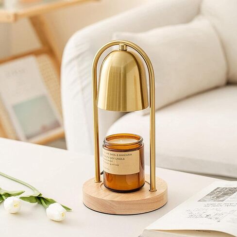 Ehtacep Warm Candle Lamp with Timer and Dimmer, Dimmable Candle Light, Aroma Lamp for Melting Jar Candles, Compatible with Small and Large Candles, Home Decoration with Melting Wax Lamp 110V (Gold A) in Saudi Arabia
