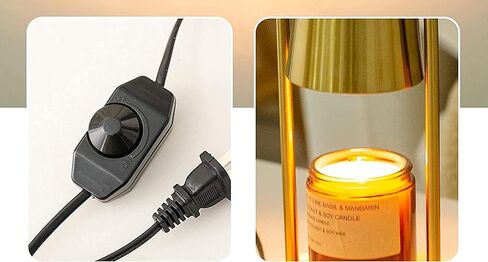 Ehtacep Warm Candle Lamp with Timer and Dimmer, Dimmable Candle Light, Aroma Lamp for Melting Jar Candles, Compatible with Small and Large Candles, Home Decoration with Melting Wax Lamp 110V (Gold A) in Saudi Arabia