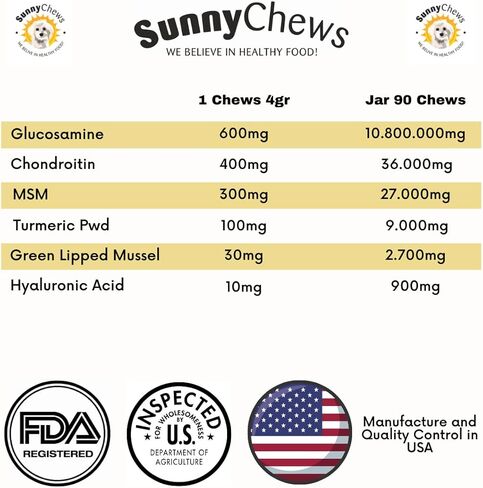 صاني تشيوز مضغ الورك والمفاصل للكلاب| ساعد في تخفيف الألم وتخفيف تصلب المفاصل مع MSM الجلوكوزامين كوندرويتين للكلاب | ملحق مفصل الكلب مع لحم الخنزير المقدد | لدغات الحركة للكلاب، 90 قطعة مضغ، 12 أونصة in Kuwait