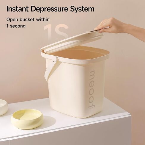 MEOOF Automatic Vacuum Pet Food Storage Airtight Dry Pet Food Bucket 13L/15 lb Dog Food Storage Container for Dogs Cats Small Animals Rechargeable Sealed Storage Bin with Scoop in Saudi Arabia