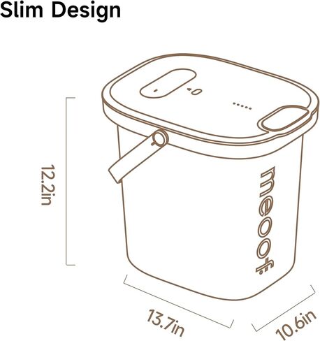 MEOOF Automatic Vacuum Pet Food Storage Airtight Dry Pet Food Bucket 13L/15 lb Dog Food Storage Container for Dogs Cats Small Animals Rechargeable Sealed Storage Bin with Scoop in Saudi Arabia