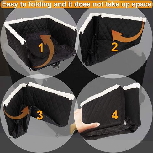 TOPBRY Car Front Seat Covers for Dogs, Deluxe 2 in 1 Scratchproof Thickened Foldable Car Protector Kennel with Safety Belt, 900D, for Cars Trucks SUVs in Kuwait