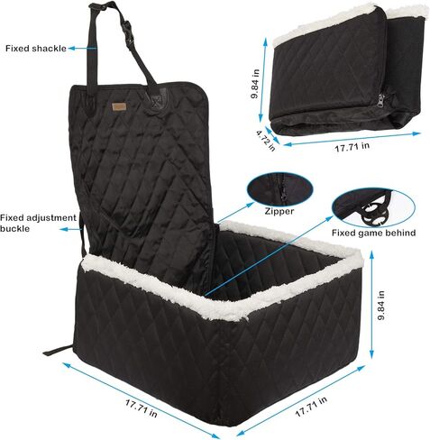 TOPBRY Car Front Seat Covers for Dogs, Deluxe 2 in 1 Scratchproof Thickened Foldable Car Protector Kennel with Safety Belt, 900D, for Cars Trucks SUVs in Kuwait