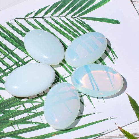 فوربي دلميشن طبيعي جاسبر حجر النخيل كريستال بيضاوي جيب مصقول جيب القلق احجار التدليك لتخفيف القلق in Kuwait