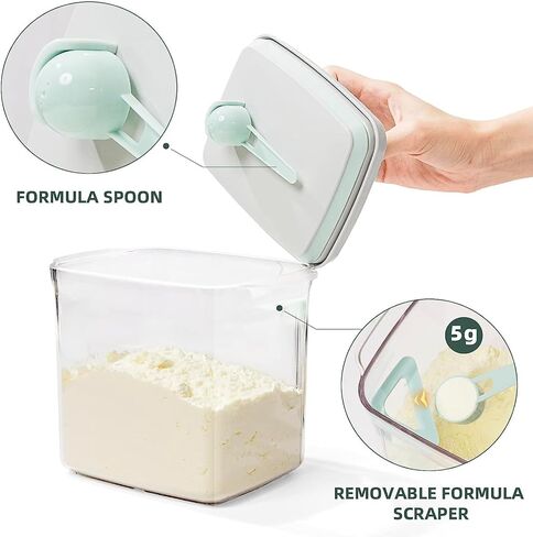 Formula Dispenser Container with Scraper Pop Up Food Container Airtight 600g 1700ml - Updated Design, Rectangle in Saudi Arabia