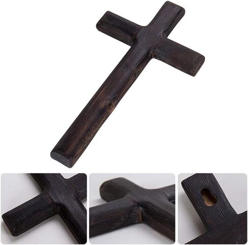 Kakalote Wall Mounted Crosses Wooden Catholic Crucifix Jesus Christ Wooden Crosses Party Meditation, Religious Home Decor, Christian Wall Cross(Apricot) in Saudi Arabia