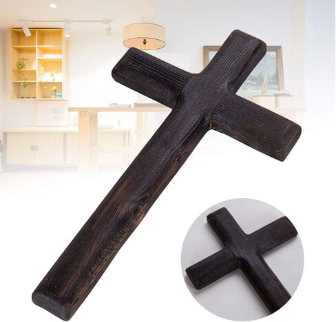 Kakalote Wall Mounted Crosses Wooden Catholic Crucifix Jesus Christ Wooden Crosses Party Meditation, Religious Home Decor, Christian Wall Cross(Apricot) in Saudi Arabia