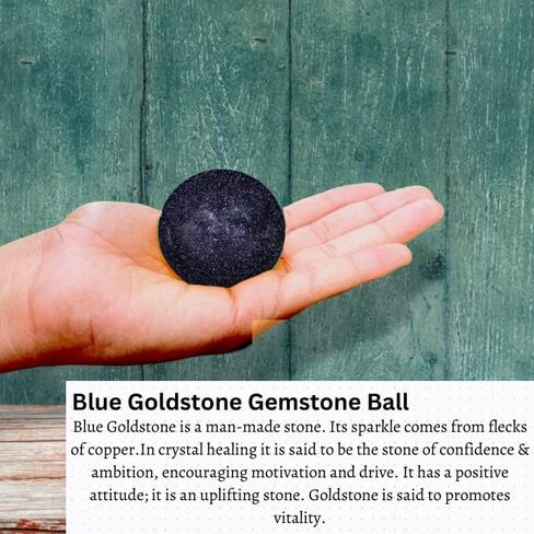Spiritual Elementz Reiki Healing Blue Goldstone Gemstone Sphere Ball (40-50mm). in Kuwait