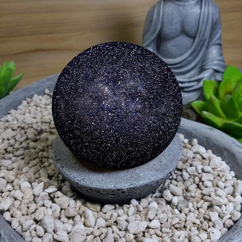 Spiritual Elementz Reiki Healing Blue Goldstone Gemstone Sphere Ball (40-50mm). in Kuwait