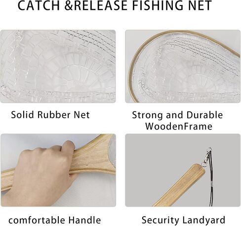 Fly Fishing Net Landing Net Floating Fishing Net Clear Rubber Ghost Net Catch & Release Net Magnetic Net Release Attachment in Kuwait