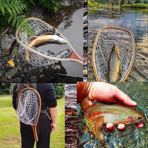 Fly Fishing Net Landing Net Floating Fishing Net Clear Rubber Ghost Net Catch & Release Net Magnetic Net Release Attachment in Kuwait