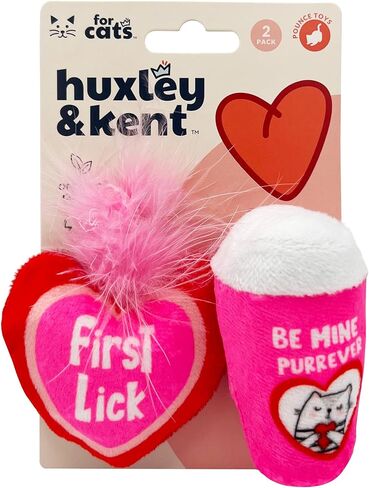 هكسلي آند كينت ألعاب القطط المكونة من قطعتين | شوكولاتة بالفراولة وقلب الكونفو | لعبة قطط قوية مملوءة بالنعناع البري | لعبة قطيفة ناعمة مع النعناع البري والتجعيد | كيتيبيلز in Kuwait