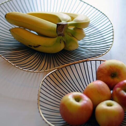 أوعية WHW Whole House Worlds Modernist Centerpiece، مجموعة من 2، ديكور، تفاصيل مفصلة، ​​أسود مع حافة ذهبية مذهبة، قاع مسطح، قطر 15.75 × 2.5 بوصة و11.75 عمق × 2.25 بوصة طول in Saudi Arabia