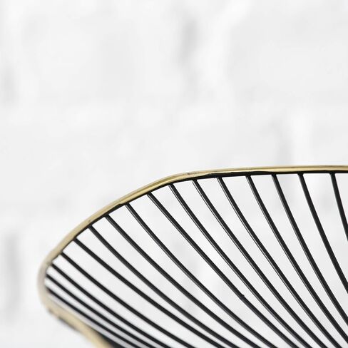أوعية WHW Whole House Worlds Modernist Centerpiece، مجموعة من 2، ديكور، تفاصيل مفصلة، ​​أسود مع حافة ذهبية مذهبة، قاع مسطح، قطر 15.75 × 2.5 بوصة و11.75 عمق × 2.25 بوصة طول in Saudi Arabia