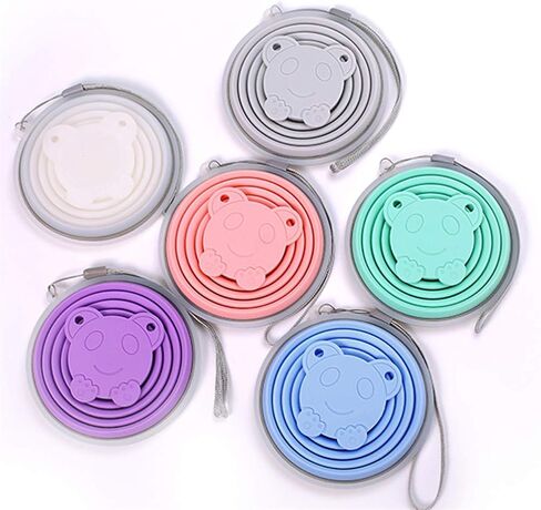 JOYUETLAN Collapsible Travel Cup | Silicone Folding Water Cups with Lids | Reusable Drinking Mugs Cup | Picnic Snacks Cups | Telescopic Camping Tumblers in Kuwait