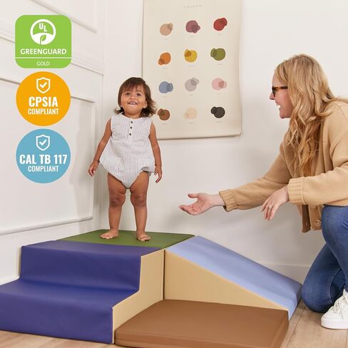 ECR4Kids SoftZone Little Me Corner Climber, Toddler Playset, Earthtone, 4-Piece in Saudi Arabia