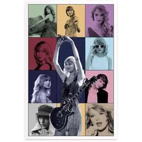 ملصق Superstar Singer Taylor ملصق ألبوم موسيقي للغرفة، لوحة فنية جدارية من القماش الجمالي للفتيات والفتيان المراهقين، ديكور جدار غرفة النوم، مطبوعات قماشية مقاس 12 × 18 بوصة (غير مؤطرة) in Kuwait