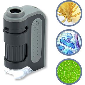 Carson MicroBrite Plus 60x-120x LED Lighted Pocket Microscope for Kids, Portable Handheld Microscope for Adults, Mini Microscope for Student Science Lab, STEM Educational Portable Microscope (MM-300) in Kuwait