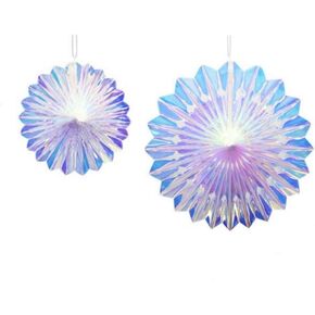 EMAAN Iridescent Hanging Decorations Rainbow Round Foil Decorative Folding Fans for Baby Shower Wedding Birthday Christmas Frozen Theme Party Decorations in Saudi Arabia
