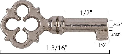 Nickel Plated Miniature Chest, Box Lock or Necklace Skeleton Key for Antique Furniture | KY-11 in Saudi Arabia