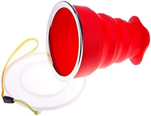 كوب ماء قابل للطي من السيليكون المحمول من Yeehtech، قطعتين بسعة 200 مل، كوب قابل للطي مقاوم للاستخدام في الهواء الطلق، أكواب شرب قابلة للطي للسفر في الهواء الطلق وأدوات شرب للتخييم (أحمر وأخضر) in Kuwait