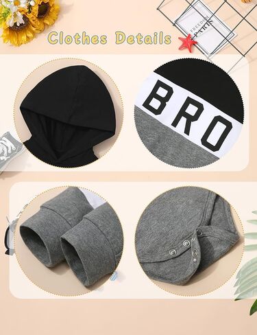 ملابس أطفال أولادي من Tomolant بأكمام طويلة، سويت شيرت بقلنسوة مطبوع عليه حروف + سروال مرقع قطعتين ملابس خريف وشتاء in Kuwait