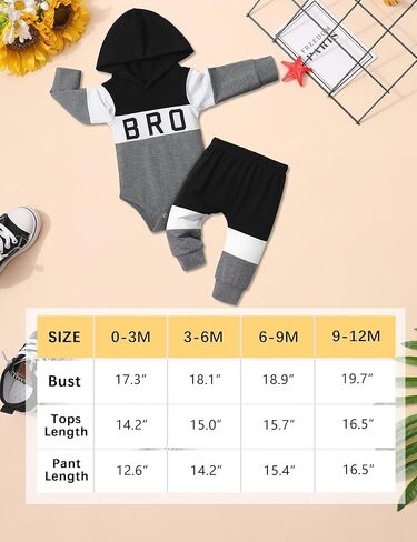 ملابس أطفال أولادي من Tomolant بأكمام طويلة، سويت شيرت بقلنسوة مطبوع عليه حروف + سروال مرقع قطعتين ملابس خريف وشتاء in Kuwait