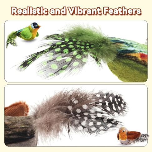 FUNCREVITY Cat Toys Interactive for Indoor Cats with Bird Chirping Electronic Sound and Feather Catnip Toys for Cats Hanging Cat Toy with Mouse in Kuwait