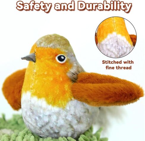 FUNCREVITY Cat Toys Interactive for Indoor Cats with Bird Chirping Electronic Sound and Feather Catnip Toys for Cats Hanging Cat Toy with Mouse in Kuwait