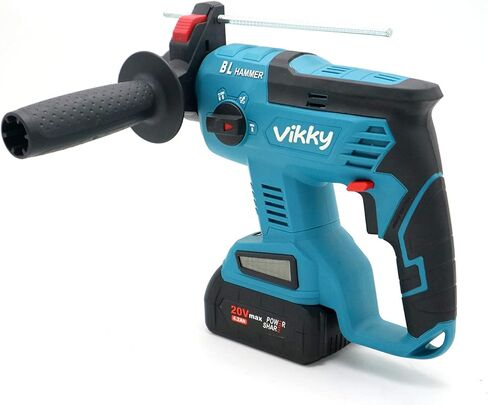 فيكي مثقاب مطرقي دوار اس دي اس بلس 20 فولت، مجموعة مطرقة هدم لاسلكية بدون فرشاة، مع بطارية 4.2 امبير في الساعة وشاحن، 4 وظائف، مناسبة لرؤوس المثقاب وازاميل على شكل حرف U in Kuwait