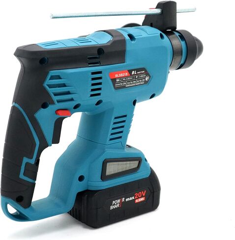 فيكي مثقاب مطرقي دوار اس دي اس بلس 20 فولت، مجموعة مطرقة هدم لاسلكية بدون فرشاة، مع بطارية 4.2 امبير في الساعة وشاحن، 4 وظائف، مناسبة لرؤوس المثقاب وازاميل على شكل حرف U in Kuwait