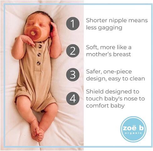 Simply Rubber Pacifiers Sampler Pack / 1 Orthodontic + 1 Rounded Cherry Shorter Nipple (Less Gagging) Small Newborn (0 6 mos) Natural Rubber Pacifier BPA Free Handcrafted in Italy in Saudi Arabia