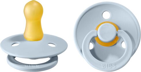 Bibs Pacifiers | Natural Rubber Baby Pacifier | Set of 2 BPA-Free Soothers | Made in Denmark | Baby Blue | Size 0-6 Months in Saudi Arabia