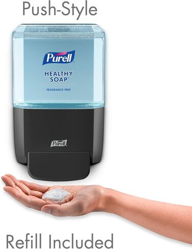 PURELL Brand HEALTHY SOAP Gentle & Free Foam ES4 Starter Kit, 1 - 1200 mL Fragrance Free Soap Refill + 1 - PURELL ES4 Graphite Manual Soap Dispenser (Pack of 1) - 5072-1G - Manufactured by GOJO, Inc. in Saudi Arabia