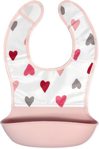 Kushies Silisoft Bib, Waterproof Top with Soft Silicone catch all pocket for Babies and Toddlers in Saudi Arabia