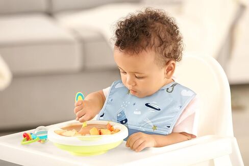 Kushies Silisoft Bib, Waterproof Top with Soft Silicone catch all pocket for Babies and Toddlers in Saudi Arabia