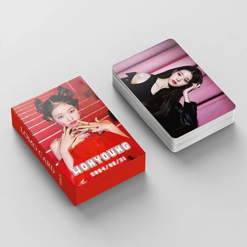 FOURBOM 55pcs IVE Photocard WonYoung مجموعة بطاقات الصور Jang Won Young بطاقات بريدية KPOP WonYoung بطاقات الألبوم هدية لمحبي WonYoung Merch WonYoung Lomo Cards in Kuwait