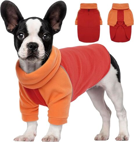 سترة صوف للكلاب دافئة من bonaweite، ملابس سترة شتوية للكلاب من الصوف، سترة صوف البلدغ الفرنسية للكلاب المتوسطة، سترة للكلاب في الطقس البارد، معطف للوصول إلى المقود لسلالات الكلاب، مقاس M in Kuwait