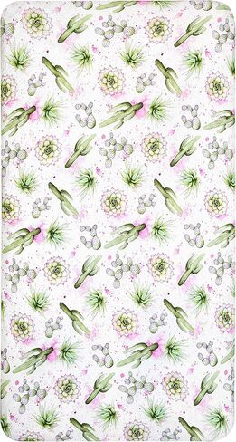Cactus Design Crib Sheet | Extra Soft Jersey Knit Cotton | Southwest Theme in Kuwait