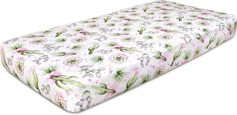 Cactus Design Crib Sheet | Extra Soft Jersey Knit Cotton | Southwest Theme in Kuwait