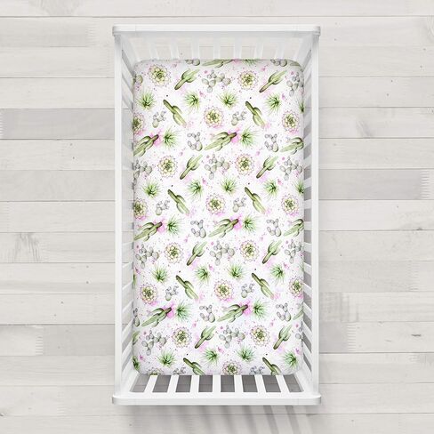 Cactus Design Crib Sheet | Extra Soft Jersey Knit Cotton | Southwest Theme in Kuwait